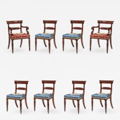 Set of Eight Regency Carved Mahogany Dining Chairs - 738779