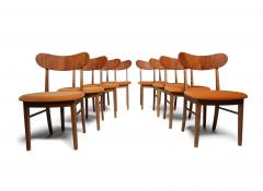 Set of Eight Restored Danish Modern Oak Teak Dining Chairs circa 1960 - 4743002