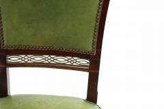 Set of Eight Russian Neo Classic Mahogany Green Chairs - 1419755
