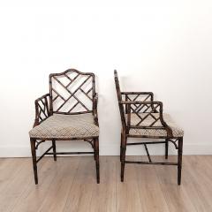 Set of Eight Vintage Chinese Chippendale Style Chairs - 3795631