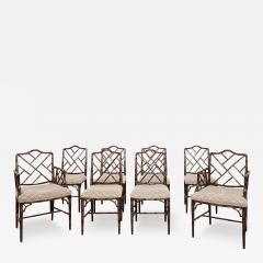 Set of Eight Vintage Chinese Chippendale Style Chairs - 3797244