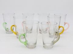 Set of Eight Vintage Hot Toddy Glasses with Colorful Handles - 3415822