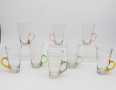 Set of Eight Vintage Hot Toddy Glasses with Colorful Handles - 3415823