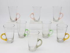 Set of Eight Vintage Hot Toddy Glasses with Colorful Handles - 3415825