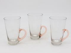 Set of Eight Vintage Hot Toddy Glasses with Colorful Handles - 3415826