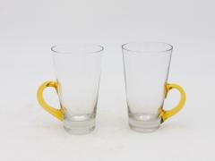 Set of Eight Vintage Hot Toddy Glasses with Colorful Handles - 3415828
