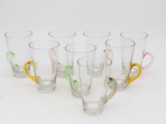 Set of Eight Vintage Hot Toddy Glasses with Colorful Handles - 3415830
