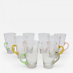 Set of Eight Vintage Hot Toddy Glasses with Colorful Handles - 3416433