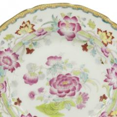 Set of English Victorian Floral Porcelain Plates - 4673626
