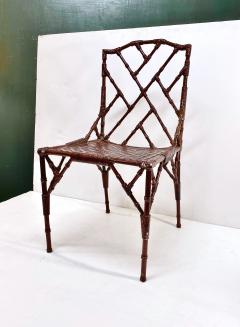 Set of Faux Bamboo Table and 4 Faux Bamboo Chairs c 1970 1980 - 3246612
