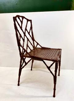 Set of Faux Bamboo Table and 4 Faux Bamboo Chairs c 1970 1980 - 3246625