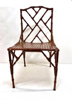 Set of Faux Bamboo Table and 4 Faux Bamboo Chairs c 1970 1980 - 3246626