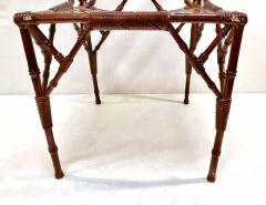 Set of Faux Bamboo Table and 4 Faux Bamboo Chairs c 1970 1980 - 3246627