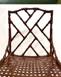 Set of Faux Bamboo Table and 4 Faux Bamboo Chairs c 1970 1980 - 3246628