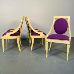 Set of Five John Widdicomb Dining Side Chairs Art Deco Gold Leaf Purple - 3073451