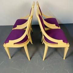 Set of Five John Widdicomb Dining Side Chairs Art Deco Gold Leaf Purple - 3073453