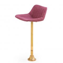 Set of Five Rotating Bronze Bar Stools with Upholstered Seats C 1960 - 4610632