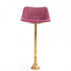 Set of Five Rotating Bronze Bar Stools with Upholstered Seats C 1960 - 4610633