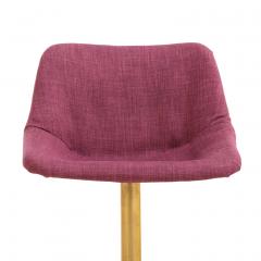 Set of Five Rotating Bronze Bar Stools with Upholstered Seats C 1960 - 4610635