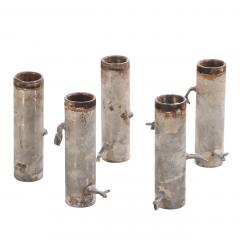 Set of Five Rotating Bronze Bar Stools with Upholstered Seats C 1960 - 4610638