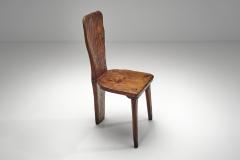 Set of Five Solid Plank Back Dining Chairs Europe Mid 20th Century - 4647417