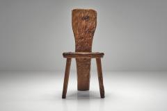 Set of Five Solid Plank Back Dining Chairs Europe Mid 20th Century - 4647418