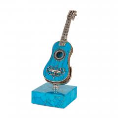 Set of Five Spanish Turquoise and Silver Miniature Musical Instruments - 4550743