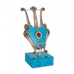 Set of Five Spanish Turquoise and Silver Miniature Musical Instruments - 4550744