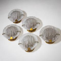 Set of Five Wall Lights with Glass Shades Italy Mid 20th Century - 4545070