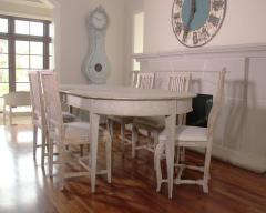 Set of Four 18th Century Swedish Gustavian Square Back Chairs in Original Paint - 582726
