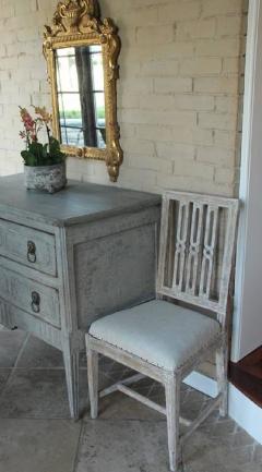 Set of Four 18th Century Swedish Gustavian Square Back Chairs in Original Paint - 582731