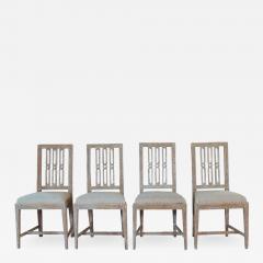 Set of Four 18th Century Swedish Gustavian Square Back Chairs in Original Paint - 587477