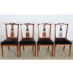 Set of Four 19th Century Dutch Hand carved Oak Dining Chairs - 4688337