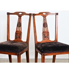 Set of Four 19th Century Dutch Hand carved Oak Dining Chairs - 4688341