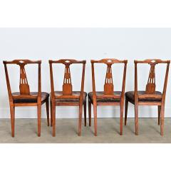 Set of Four 19th Century Dutch Hand carved Oak Dining Chairs - 4688369