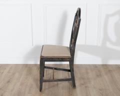 Set of Four 19th Century Swedish Blackened Wood and Gilt Lyre Back Chairs - 4364542