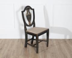 Set of Four 19th Century Swedish Blackened Wood and Gilt Lyre Back Chairs - 4364545