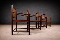 Set of Four Armchairs in Rosewood Caning Unknown 1960s - 4659694