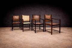 Set of Four Armchairs in Rosewood Caning Unknown 1960s - 4659695