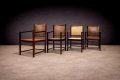Set of Four Armchairs in Rosewood Caning Unknown 1960s - 4659696