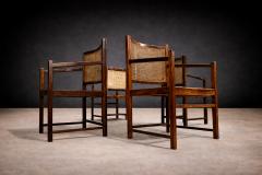 Set of Four Armchairs in Rosewood Caning Unknown 1960s - 4659697