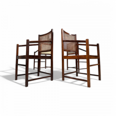 Set of Four Armchairs in Rosewood Caning Unknown 1960s - 4659756