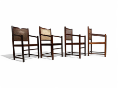 Set of Four Armchairs in Rosewood Caning Unknown 1960s Lot 79 186 - 4059738