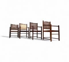 Set of Four Armchairs in Rosewood Caning Unknown 1960s Lot 79 186A - 4353993