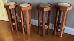 Set of Four Art Deco Bar Stools with Octagonal Inset Tops - 4656379