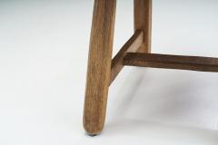 Set of Four Belgian Brutalist Oak Dining Chairs Belgium 1970s - 2414358