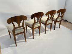 Set of Four Biedermeier Shovel Chairs Walnut Ink Austria circa 1830 - 3653426