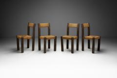 Set of Four Brutalist Dining Chairs with Rope Seats Europe ca 1960s - 4244461
