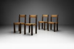 Set of Four Brutalist Dining Chairs with Rope Seats Europe ca 1960s - 4244462