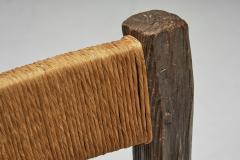 Set of Four Brutalist Dining Chairs with Rope Seats Europe ca 1960s - 4244466